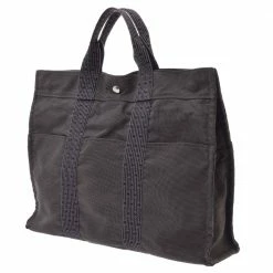 Hermes Grey Canvas Herline MM Bag For Women -Deals Hermes Store luxury women hermes used handbags p273461 012