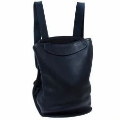 Hermes Blue Indigo Togo Leather Sherpa Backpack For Women -Deals Hermes Store luxury women hermes used handbags p273749 008