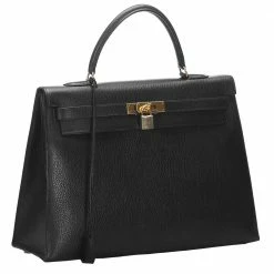 Hermes Black Clemence Leather Gold Hardware Kelly Sellier 35 Bag For Women -Deals Hermes Store luxury women hermes used handbags p274126 007