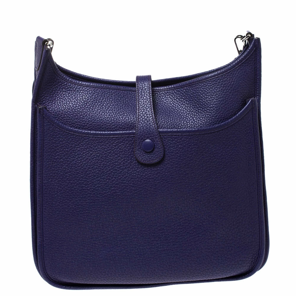 Hermes Ultraviolet Clemence Leather Evelyne III GM Bag For Women 6 Hermes Ultraviolet Clemence Leather Evelyne III GM Bag For Women - Image 4