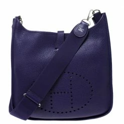 Hermes Ultraviolet Clemence Leather Evelyne III GM Bag For Women