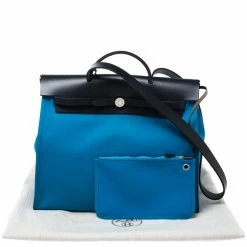 Hermes Blue Indigo/Blue Zanzibar Canvas And Leather Herbag Zip 39 Bag For Women -Deals Hermes Store luxury women hermes used handbags p274257 002