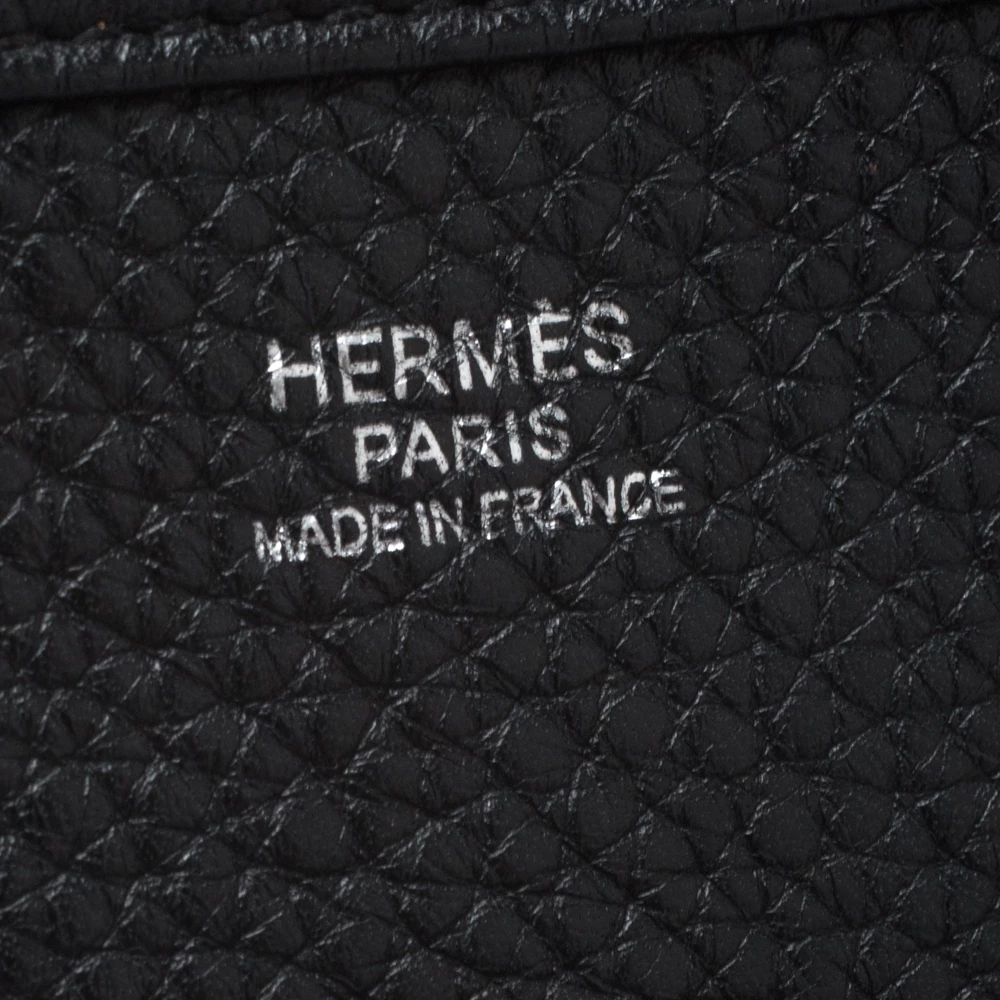 Hermes Black Clemence Leather Evelyne III GM Bag For Women 11 Hermes Black Clemence Leather Evelyne III GM Bag For Women - Image 9