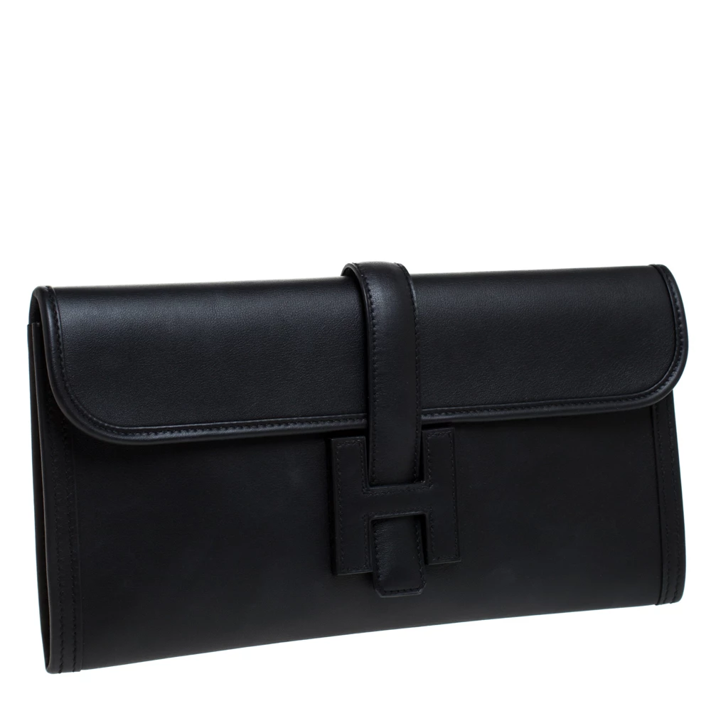 Hermes Black Swift Leather Elan Jige 29 Clutch For Women 5 Hermes Black Swift Leather Elan Jige 29 Clutch For Women - Image 3