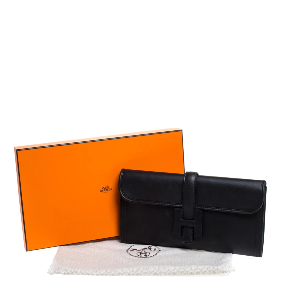 Hermes Black Swift Leather Elan Jige 29 Clutch For Women 12 Hermes Black Swift Leather Elan Jige 29 Clutch For Women - Image 10