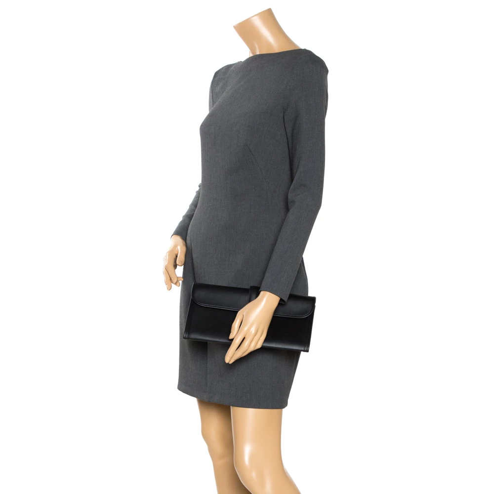 Hermes Black Swift Leather Elan Jige 29 Clutch For Women 4 Hermes Black Swift Leather Elan Jige 29 Clutch For Women - Image 2