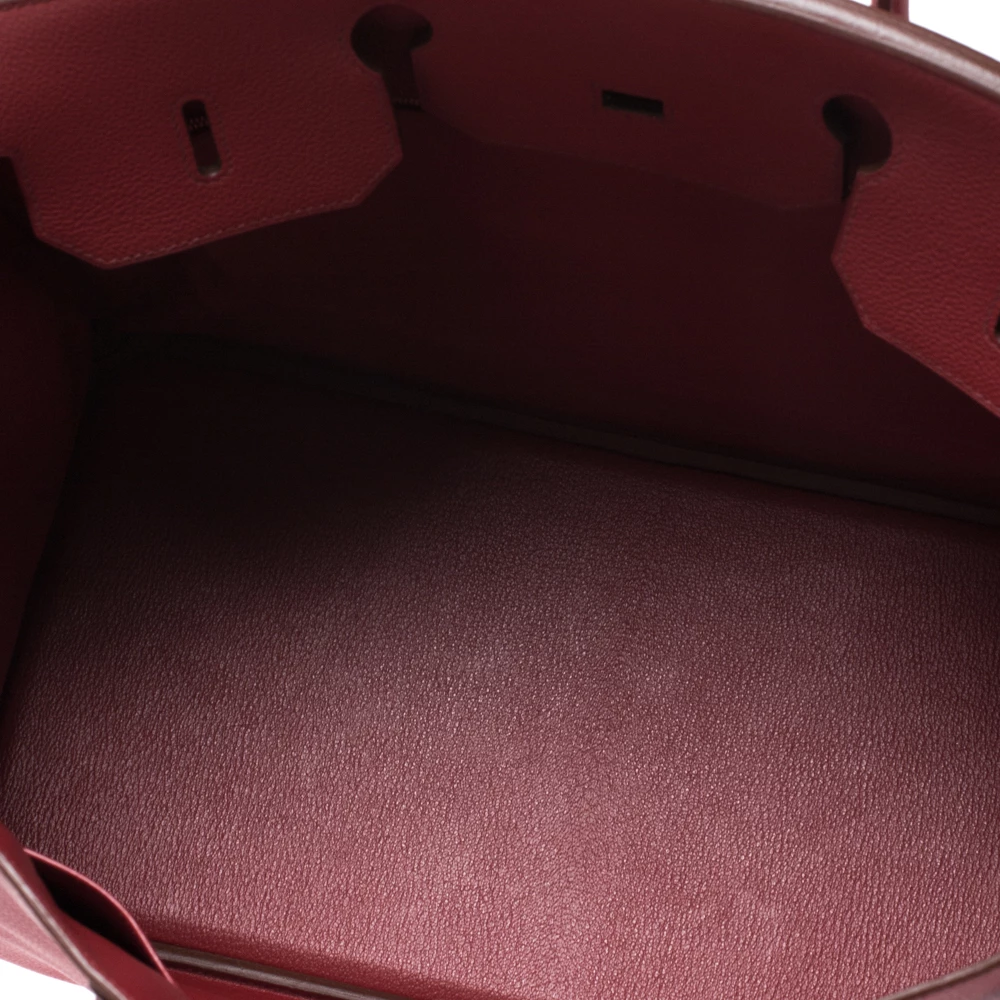 Hermes Rouge Vif Vache Liegee Leather Palladium Hardware Birkin 40 Bag For Women 10 Hermes Rouge Vif Vache Liegee Leather Palladium Hardware Birkin 40 Bag For Women - Image 8