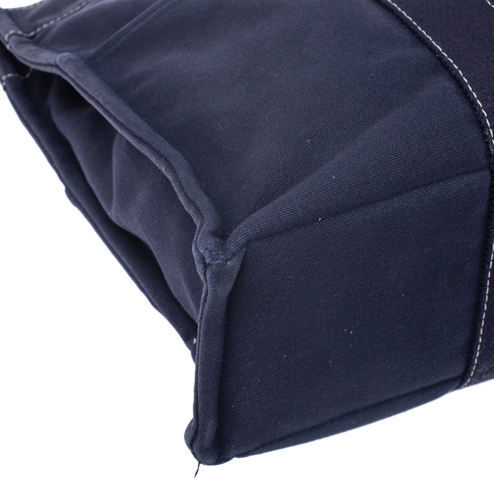 Hermes Dark Blue Canvas Deauville MM Bag For Women 11 Hermes Dark Blue Canvas Deauville MM Bag For Women - Image 9