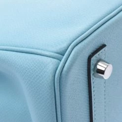 Hermes Blue Atour Leather Palladium Hardware Birkin 30 Bag For Women -Deals Hermes Store luxury women hermes used handbags p280223 001