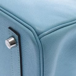 Hermes Blue Atour Leather Palladium Hardware Birkin 30 Bag For Women -Deals Hermes Store luxury women hermes used handbags p280223 002