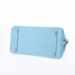 Hermes Blue Atour Leather Palladium Hardware Birkin 30 Bag For Women -Deals Hermes Store luxury women hermes used handbags p280223 012