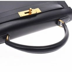 Hermes Black Calf Leather Gold Hardware Kelly Retourne 28 Bag For Women -Deals Hermes Store luxury women hermes used handbags p280248 014