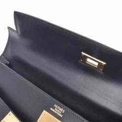 Hermes Black Calf Leather Gold Hardware Kelly 32 Bag For Women -Deals Hermes Store luxury women hermes used handbags p280253 009