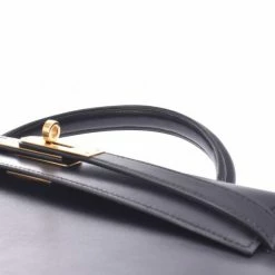Hermes Black Calf Leather Gold Hardware Kelly 32 Bag For Women -Deals Hermes Store luxury women hermes used handbags p280253 015
