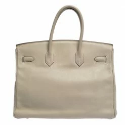 Hermes Beton Swift Leather Gold Hardware Birkin 35 Bag For Women -Deals Hermes Store luxury women hermes used handbags p280654 003