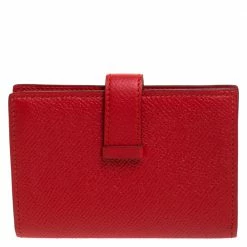 Hermes Vermillon Epsom Leather Bearn Card Holder For Women -Deals Hermes Store luxury women hermes used handbags p281290 002