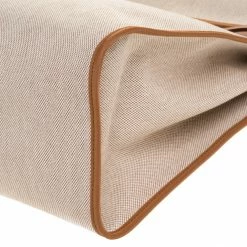 Hermes Natural/Beige Canvas And Leather Herbag Zip 39 Bag For Women -Deals Hermes Store luxury women hermes used handbags p281520 008