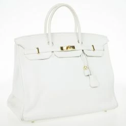 Hermes Blanc Togo Calfskin Gold Hardware Birkin 40 For Women -Deals Hermes Store luxury women hermes used handbags p28436 003