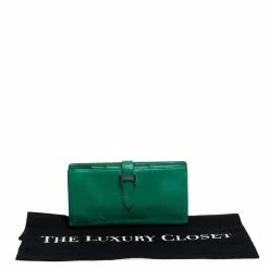 Hermes Menthe Chevre Leather Bearn Gusset Wallet For Women -Deals Hermes Store luxury women hermes used handbags p284779 005