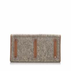 Hermes Gray/Brown Wool Feu2Dou Tote Bag For Women -Deals Hermes Store luxury women hermes used handbags p285155 007