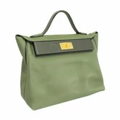 Hermes Oliver Green Togo And Swift Leather 24/24 35 Bag For Women -Deals Hermes Store luxury women hermes used handbags p285622 005