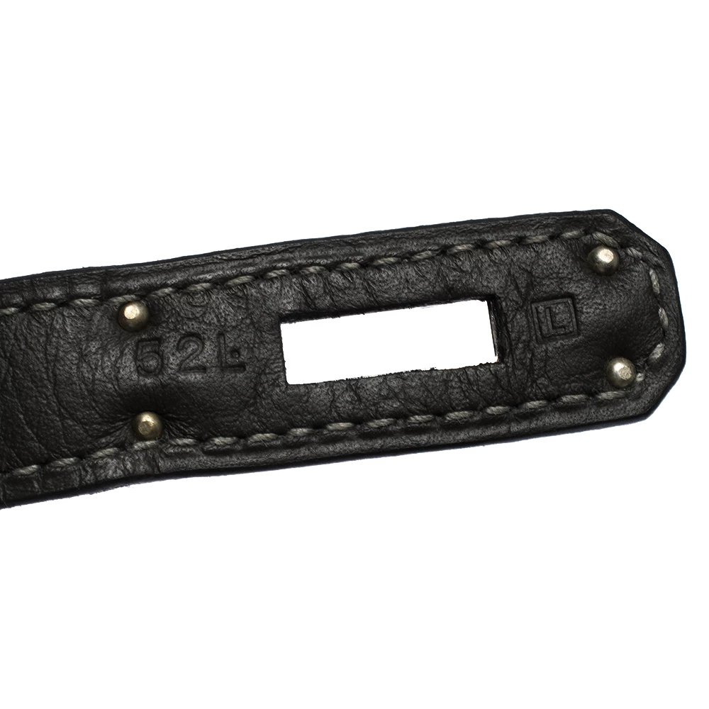 Hermes Graphite Clemence Leather Palladium Hardware Birkin 40 Bag For Women 11 Hermes Graphite Clemence Leather Palladium Hardware Birkin 40 Bag For Women - Image 9