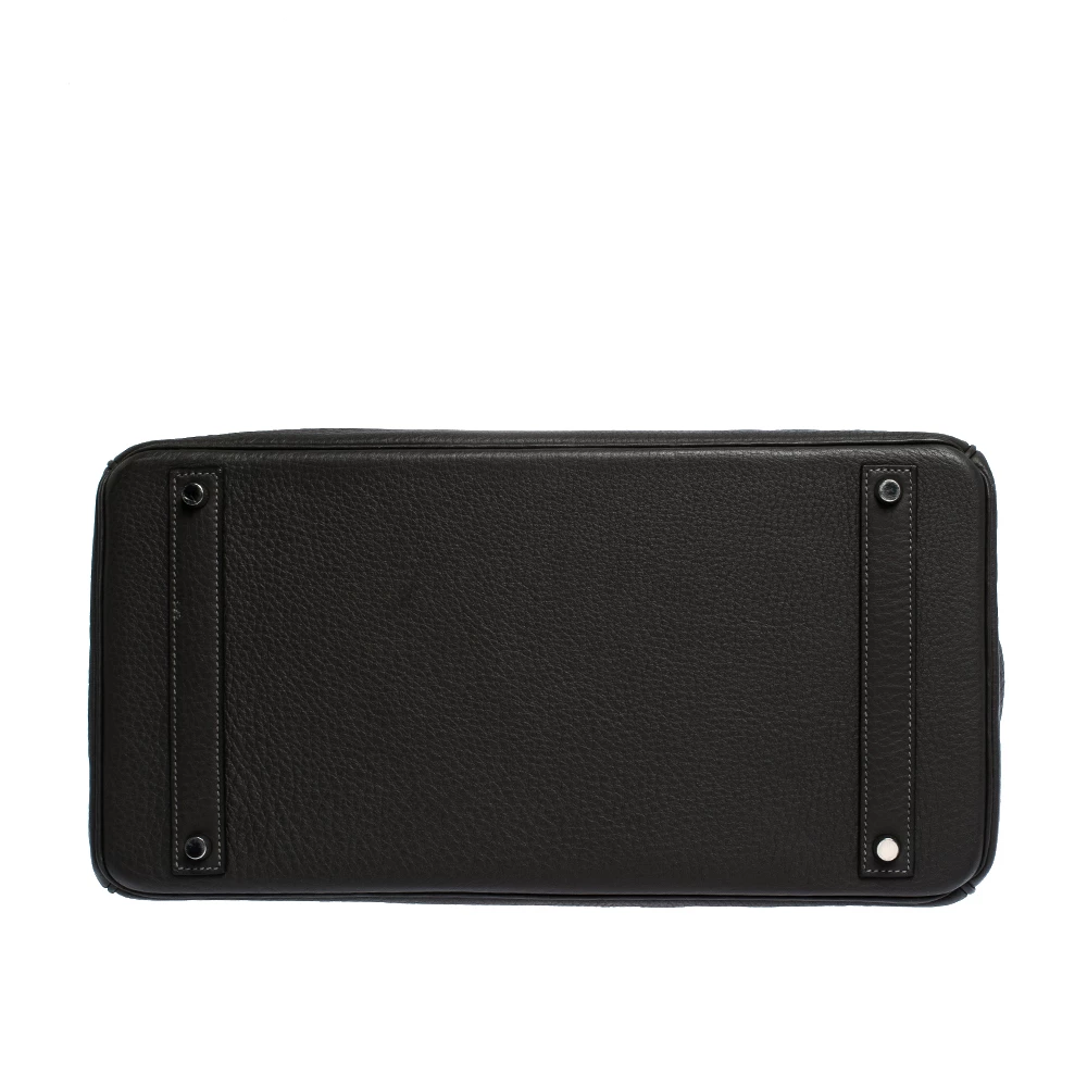 Hermes Graphite Clemence Leather Palladium Hardware Birkin 40 Bag For Women 9 Hermes Graphite Clemence Leather Palladium Hardware Birkin 40 Bag For Women - Image 7