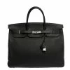Hermes Graphite Clemence Leather Palladium Hardware Birkin 40 Bag For Women