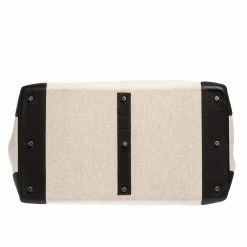 Hermes Beige Canvas And Ebene Clemence Leather Palladium Hardware HAC Birkin 50 Bag For Women 24 Hermes Beige Canvas And Ebene Clemence Leather Palladium Hardware HAC Birkin 50 Bag For Women -Deals Hermes Store luxury women hermes used handbags p287757 006