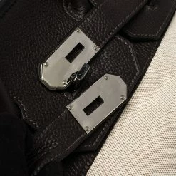 Hermes Beige Canvas And Ebene Clemence Leather Palladium Hardware HAC Birkin 50 Bag For Women 23 Hermes Beige Canvas And Ebene Clemence Leather Palladium Hardware HAC Birkin 50 Bag For Women -Deals Hermes Store luxury women hermes used handbags p287757 011