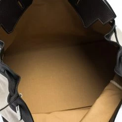 Hermes Beige Canvas And Ebene Clemence Leather Palladium Hardware HAC Birkin 50 Bag For Women 25 Hermes Beige Canvas And Ebene Clemence Leather Palladium Hardware HAC Birkin 50 Bag For Women -Deals Hermes Store luxury women hermes used handbags p287757 014