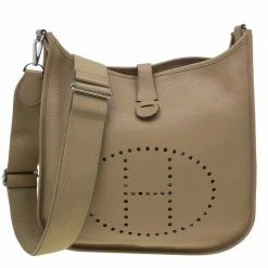 Hermes Brown Taurillon Clemence Evelyne III GM For Women