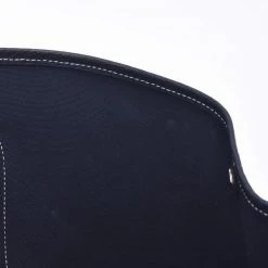 Hermes Navy Blue Toile Leather Garden Party GM Bag For Women -Deals Hermes Store luxury women hermes used handbags p292360 005