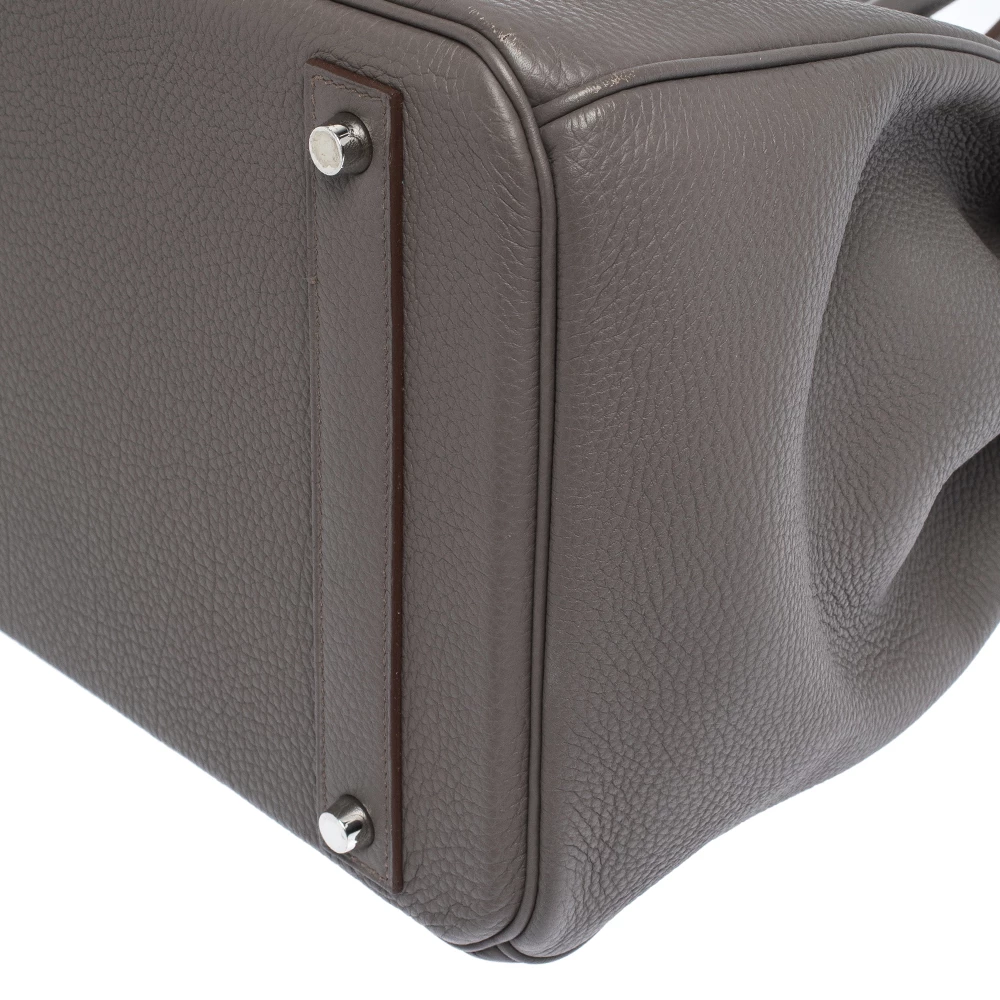 Hermes Etain Togo Leather Palladium Hardware Birkin 40 Bag For Women 16 Hermes Etain Togo Leather Palladium Hardware Birkin 40 Bag For Women - Image 14