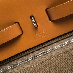 Hermes Natural/Khaki Canvas And Leather Herbag Zip 39 Bag For Women -Deals Hermes Store luxury women hermes used handbags p292545 017