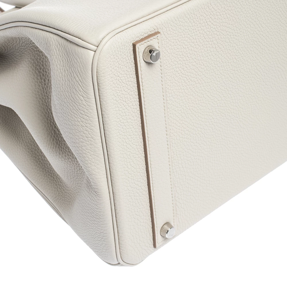 Hermes Gris Perle Togo Leather Palladium Hardware Birkin 35 Bag For Women 14 Hermes Gris Perle Togo Leather Palladium Hardware Birkin 35 Bag For Women - Image 12