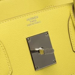 Hermes Soufre/Beige Canvas And Leather Palladium Hardware HAC Birkin 40 Bag For Women -Deals Hermes Store luxury women hermes used handbags p292718 006