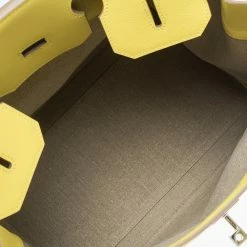 Hermes Soufre/Beige Canvas And Leather Palladium Hardware HAC Birkin 40 Bag For Women -Deals Hermes Store luxury women hermes used handbags p292718 007