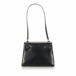 Hermes Black Calf Leather Gold Hardware Mini Box Kelly 20 Bag For Women -Deals Hermes Store luxury women hermes used handbags p294132 005