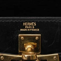 Hermes Black Calf Leather Gold Hardware Mini Box Kelly 20 Bag For Women -Deals Hermes Store luxury women hermes used handbags p294132 008