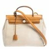 Hermes Beige/Natural Canvas And Leather 2 In 1 Herbag 31 For Women -Deals Hermes Store luxury women hermes used handbags p296225 018