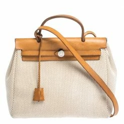 Hermes Beige/Natural Canvas And Leather 2 In 1 Herbag 31 For Women