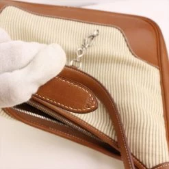 Hermes Brown Canvas And Leather Trim 31 Bag For Women 20 Hermes Brown Canvas And Leather Trim 31 Bag For Women -Deals Hermes Store luxury women hermes used handbags p297567 009