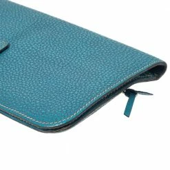 Hermes Blue Vache Liegee Leather Dogon Wallet For Women -Deals Hermes Store luxury women hermes used handbags p298030 006