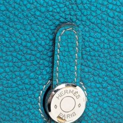 Hermes Blue Vache Liegee Leather Dogon Wallet For Women -Deals Hermes Store luxury women hermes used handbags p298030 009