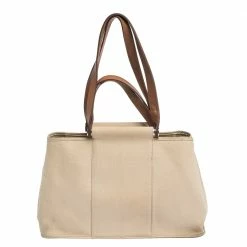 Hermes Beige Canvas Cabag Elan Tote For Women 23 Hermes Beige Canvas Cabag Elan Tote For Women -Deals Hermes Store luxury women hermes used handbags p298389 013