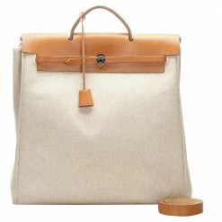 Hermes Beige Toile Canvas Herbag Shoulder Bag For Women