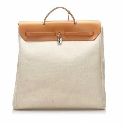 Hermes Beige Toile Canvas Herbag Shoulder Bag For Women 13 Hermes Beige Toile Canvas Herbag Shoulder Bag For Women -Deals Hermes Store luxury women hermes used handbags p300968 008