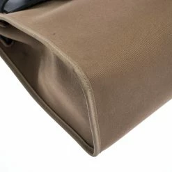 Hermes Blue Nuit/Khaki Canvas And Leather Herbag Zip 31 Bag For Women -Deals Hermes Store luxury women hermes used handbags p301405 013