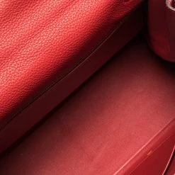 Hermes Rouge Casaque Togo Leather Gold Hardware Kelly Retourne 35 Bag For Women -Deals Hermes Store luxury women hermes used handbags p301436 001